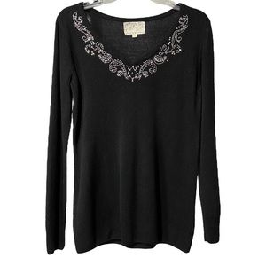 🔴 5/$20, Black embellished sweater top